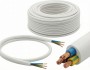 Przewód mieszkaniowy OMY 3×1,5 mm² biały H03VV-F 300/300 V – elastyczny przewód linkowy z żyłą ochronną do połączeń ruchomych i instalacji wewnętrznych.