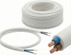 Biały przewód mieszkaniowy OMY 2x0,75 mm2 H03VV-F 300/300V elastyczny kabel instalacyjny do oświetlenia, przedłużaczy i urządzeń domowych do zastosowań wewnętrznych.
