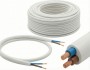 Biały przewód mieszkaniowy OMY 2x0,75 mm2 H03VV-F 300/300V elastyczny kabel instalacyjny do oświetlenia, przedłużaczy i urządzeń domowych do zastosowań wewnętrznych.