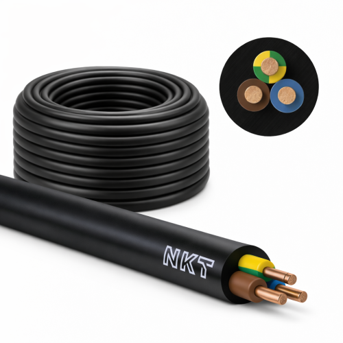 Kabel ziemny YKY 3x4 mm² 0,6/1 kV NKT miedziany do gruntu, garażu, altany, budynku gospodarczego i instalacji zewnętrznych.