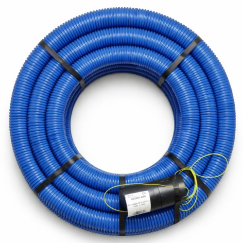 Rura osłonowa peszel DVR fi 50 mm z pilotem do przeciągania przewodów, niebieska dwuwarstwowa HDPE do instalacji w ziemi.