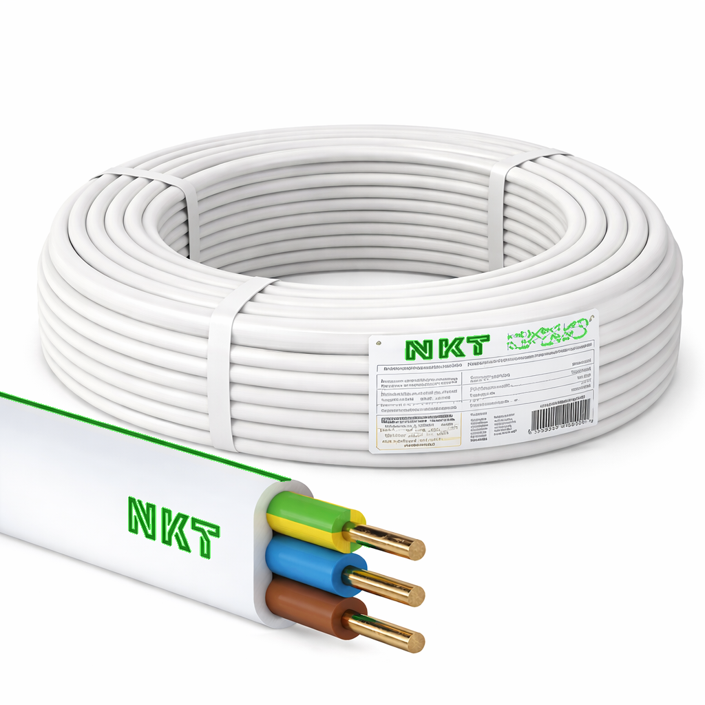 Przewód YDYp NKT 3x2,5 mm² 450/750 V INSTAL PLUS płaski bębnowy