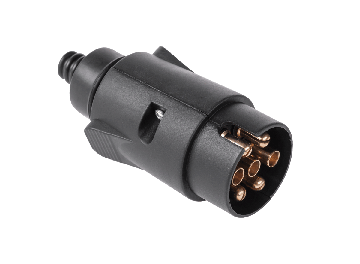 wtyczka przyczepowa 7 pin 12/24V czarna plastikowa ISO 1724