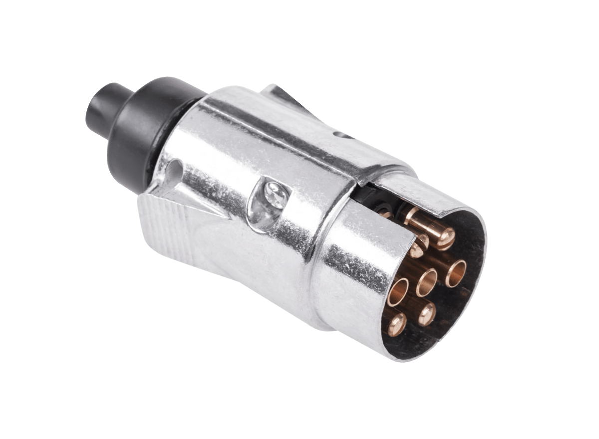 wtyczka przyczepowa 7 pin 12/24V aluminiowa ISO 1724 metalowa