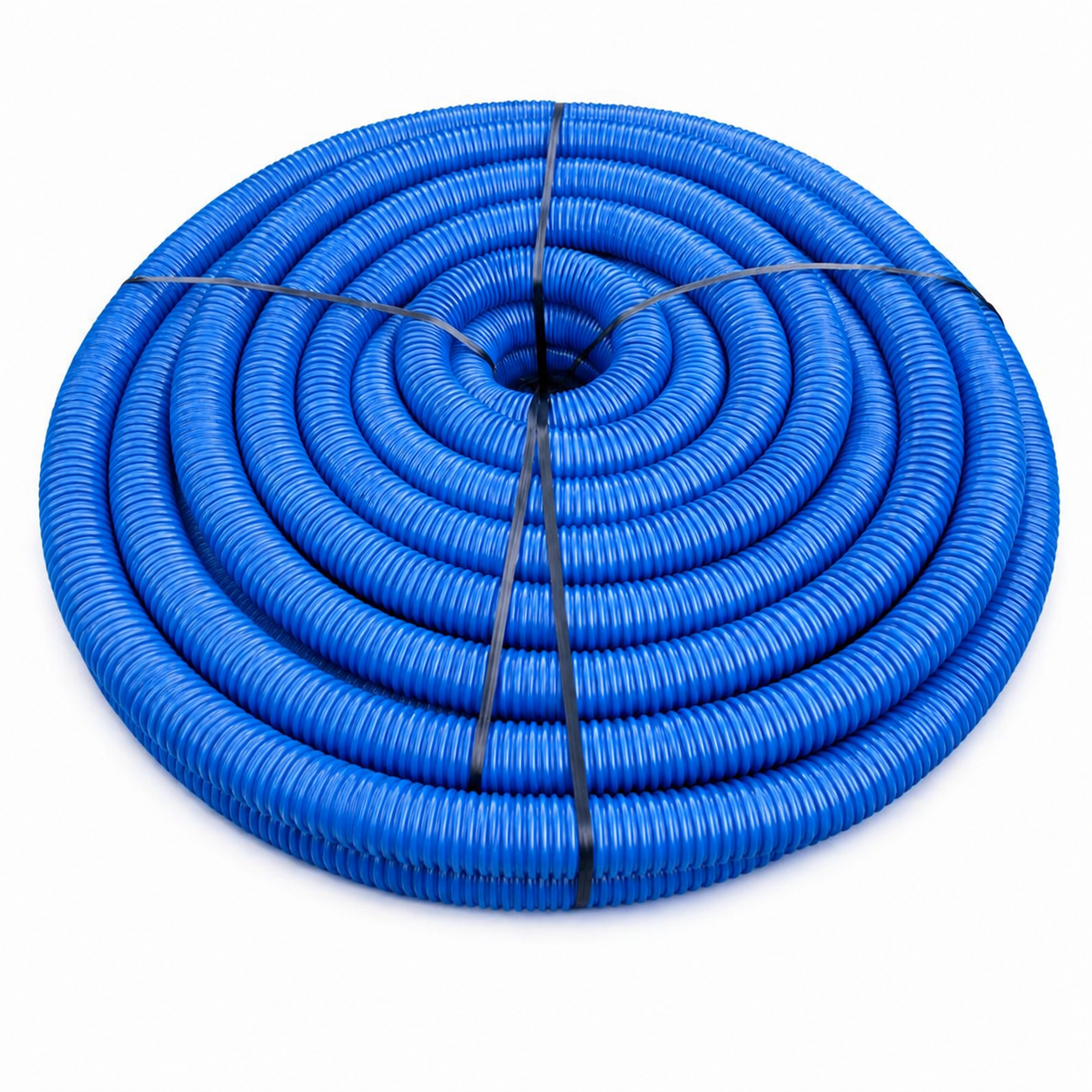 Rura karbowana peszel osłonowy DVR AROT 75 mm w zwoju 10 m, niebieska, dwuwarstwowa HDPE, 450 N, z pilotem Elmark