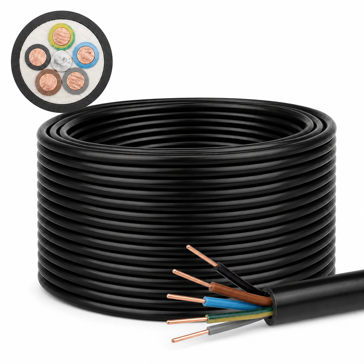 kabel ziemny yky 5x6 mm2 przewod trojfazowy 0-6-1kv do ziemi